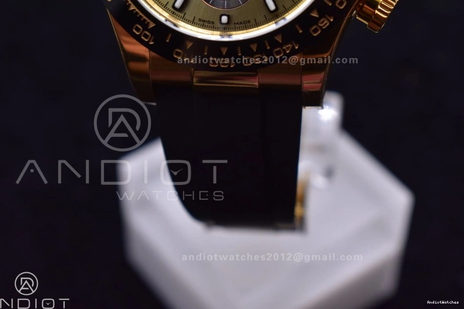 V AllSeason Best Diamonds Black Daytona Dial BTF Rubber Strap 769 Edition On SA4130 Oysterflex 116518 1:1 0223